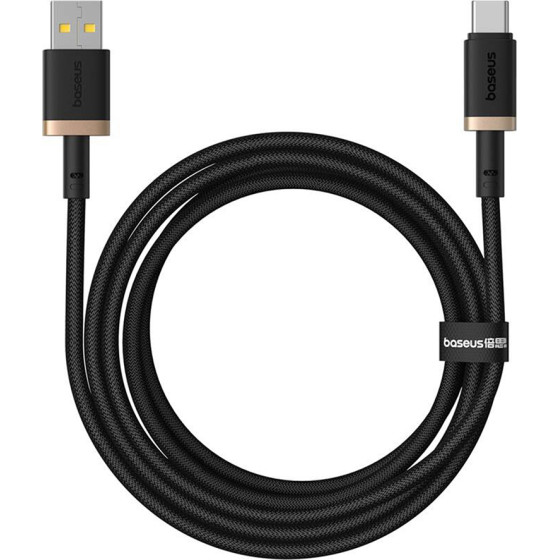 Baseus - Data Cable Dura Series - Usb To Type-C, Fast Charging, 60W, 480Mbps, Naylon, 2m - Gold / Black - (P10377802U01-02)