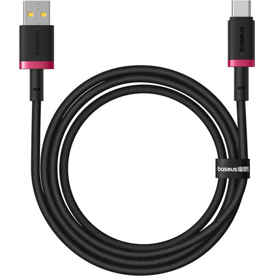 Baseus - Data Cable Dura Series - Usb To Type-C, Fast Charging, 60W, 480Mbps, Naylon, 2m - Red / Black - (P10377802U01-03)