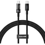 Baseus - Data Cable Gem - Type-C To Type-C, Super Fast Charging 100W, 1m - Cluster Black - (P10373000111-00)