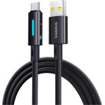 Baseus - Data Cable Lit - Usb To Type-C, 100W, Fast Charging, Light, Button-Control, 2m - Cosmic Black - (P10379002121-01)