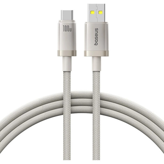 Baseus - Data Cable Titanium - Usb To Type-C 100W, Fast Charging, 480Mbps, Naylon, 2m - Silver - (P10378102G21-02)