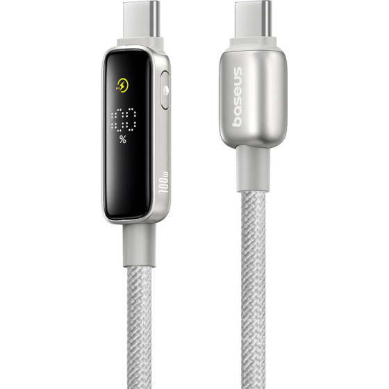 Baseus - Data Cable Vipow - Type-C, Fast Charging, Display, Sleep Mode, 100W, 1m - Galaxy Natural Titanium - (P10381802851-00)
