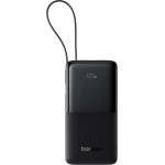 Baseus - Power Bank Bipow 2 - With Built-In USB-C Cable, Type-C, USB, Smart Display, 10000mAh, 20W - Black - (P10077101113-00)