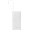 Baseus - Power Bank Bipow 2 - With Built-In USB-C Cable, Type-C, USB, Smart Display, 20000mAh, 20W - White - (P10077101213-01)