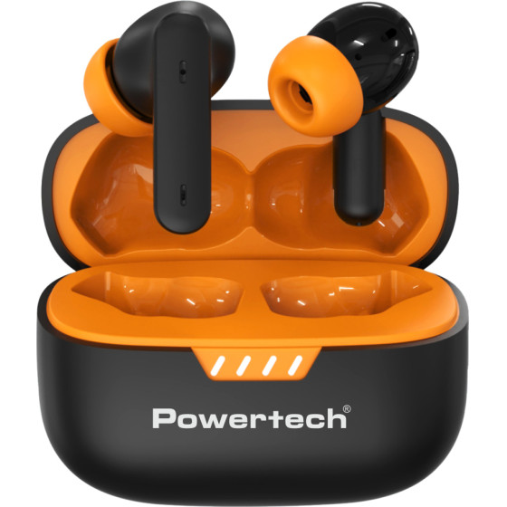 Powertech Earphones �� ���� �������� True Wireless, 40/400mAh, Anc & ENC, ����� - (PT-1431)