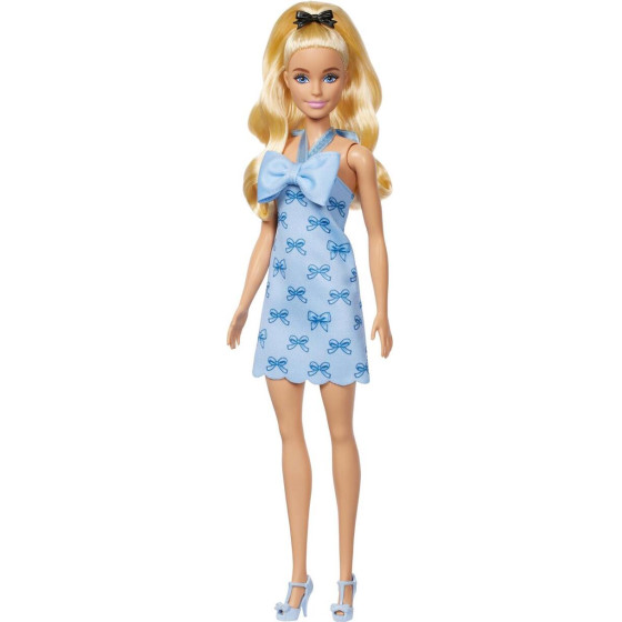 Mattel Barbie: Barbie Fashionistas Wavy Blonde Ponytail Wearing Blue Bow (HYT93)