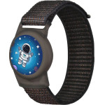 Hurtel Apple Airtag Kids Nylon Wrist Strap Case - With Astronaut And Black Strap - (WAT-67-0Y2S)