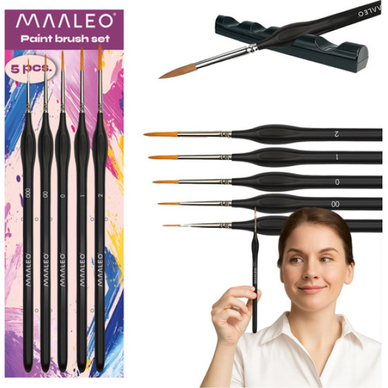 Maaleo Paint Brushes 5 Pcs With Stand 26119 - (18267-0)