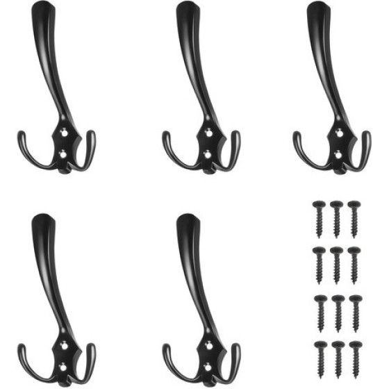 Ruhhy Black Wall Hanger - Set Of 5 - (15454-0)