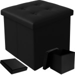 Ruhhy Folding Pouffe Black 25779 - (18215-0)