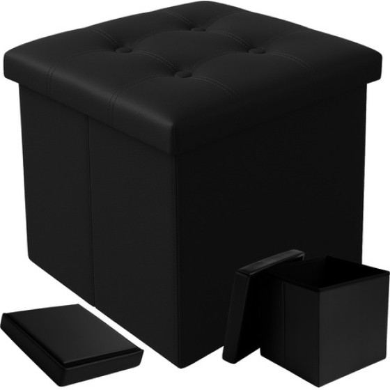 Ruhhy Folding Pouffe Black 25779 - (18215-0)