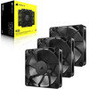 Corsair Case Fan RS120 120mm Pwm 3-Pack Black - (CO-9050189-WW)