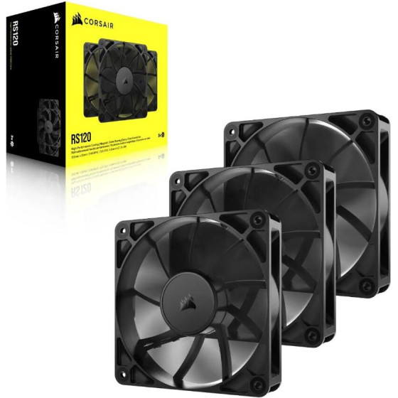 Corsair Case Fan RS120 120mm Pwm 3-Pack Black - (CO-9050189-WW)