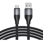 Lito - Data Cable (LD23T) - Usb To Type-C, Fast Charging, Braided Nylon, 6A, 480 Mbps, 1m - Grey