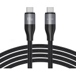 Lito - Data Cable - Type-C To Type-C, Fast Charging, Braided Nylon, 100W, 480 Mbps, 2m - Grey - (LD25CC)