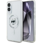 Karl Lagerfeld Case Button Choupette Head Printed Logo Magsafe For Samsung Galaxy S25 Edge White - (KLHMS25EHLSCHH)