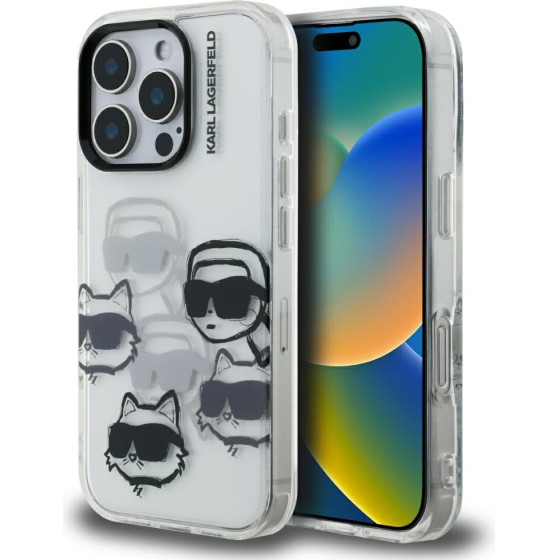 Karl Lagerfeld Case Iml Multi K&C Head Pattern For Iphone 16 Pro trans[Arent - (KLHCP16LHMCHKCT)