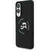 Karl Lagerfeld Case Silicone Double Heads And Circle Magsafe For Samsung Galaxy S25 Edge Black - (KLHMS25ESKCHTCK)