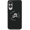 Karl Lagerfeld Case Silicone Double Heads And Circle Magsafe For Samsung Galaxy S25 Edge Black - (KLHMS25ESKCHTCK)