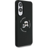 Karl Lagerfeld Case Silicone Double Heads And Circle Magsafe For Samsung Galaxy S25 Edge Black - (KLHMS25ESKCHTCK)