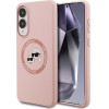 Karl Lagerfeld Case Silicone Double Heads And Circle Magsafe For Samsung Galaxy S25 Edge Pink - (KLHMS25ESKCHTCP)