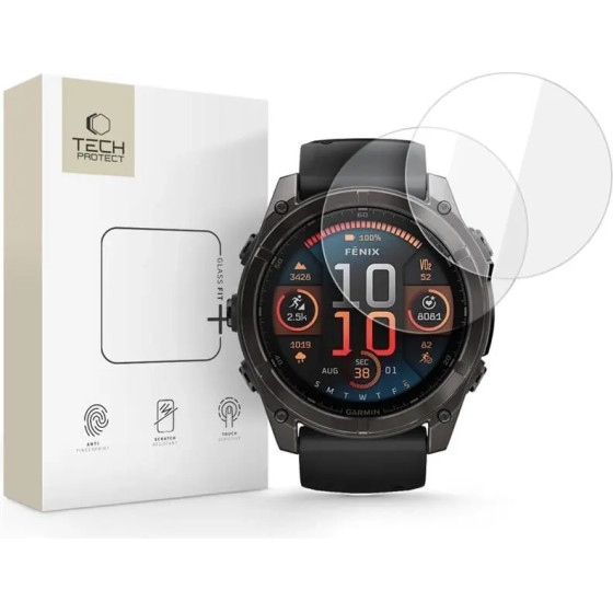 Tech-Protect Glass Fit+ 2-Pack Tempered Glass For Garmin Fenix 8 51mm - Clear - (28094-0)