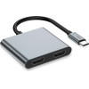 Tech-Protect HB08 4in1 USB-C + USB2.0 + 2 x Hdmi 4K 60HZ Adapter - Gray - (28097-0)