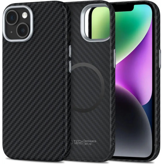 Tech-Protect Ion Carbon Magsafe Case For Iphone 14 - Black - (27811-0)