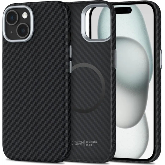 Tech-Protect Ion Carbon Magsafe Case For Iphone 15 - Black - (27810-0)