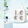 Tech-Protect PCS3X4 Power strip, 3 sockets, 2xUSB-A, 2xUSB-C 200 Cm - White - (27745-0)