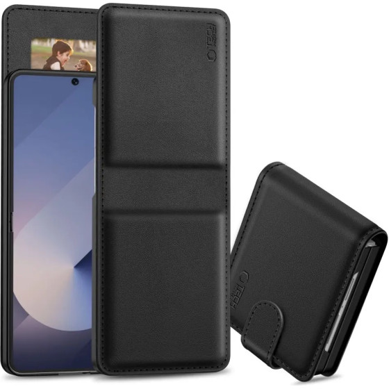Tech-Protect Wallet Case For Samsung Galaxy Z Flip 7 - Black - (28161-0)
