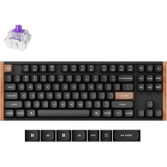 Keychron K8 He Special Wood Edition Wireless Magnetic Hall Effect Rgb Keyboard 80% Us - (K8H-F1)