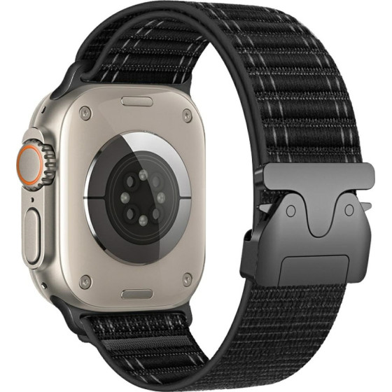 Beline Woven Nylon Diagonal Style Parachute Strap For Apple Watch 38/40/41mm Black