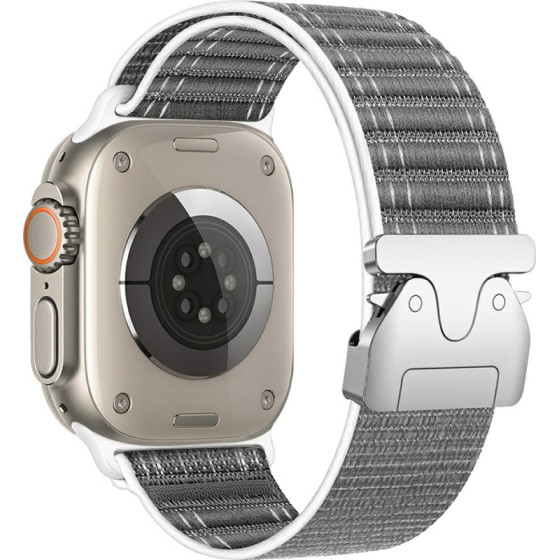 Beline Woven Nylon Diagonal Style Parachute Strap For Apple Watch 38/40/41mm Gray