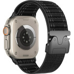 Beline Woven Nylon Diagonal Style Parachute Strap For Apple Watch 42/44/45/49mm Black