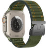 Beline Woven Nylon Diagonal Style Parachute Strap For Apple Watch 42/44/45/49mm Green