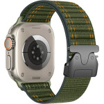 Beline Woven Nylon Diagonal Style Parachute Strap For Apple Watch 42/44/45/49mm Green