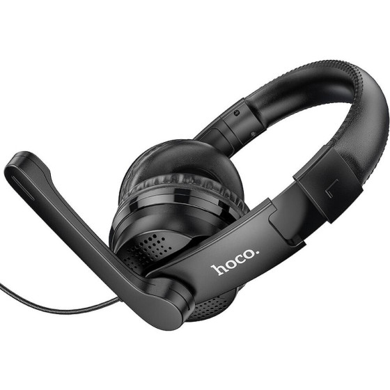 Hoco Wire Headphones Jack 3,5 Mm With Microphone W103 black