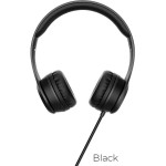 Hoco Wire Headphones Jack 3,5 Mm With Microphone W21 black