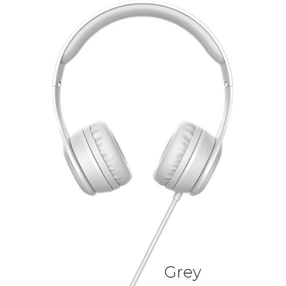 Hoco Wire Headphones Jack 3,5 Mm With Microphone W21 grey