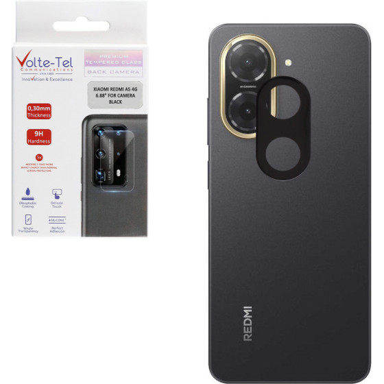 Volte-Tel Tempered Glass Xiaomi Redmi A5 4G 6.88'' 9H 0.25mm 3D Curved For Camera BLACK