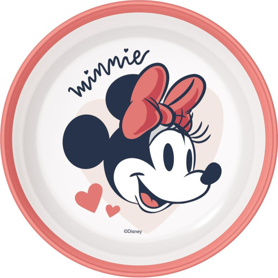 Stor: Minnie Mouse Heart Full Non Slip Bicolor Premium Bowl (10792)