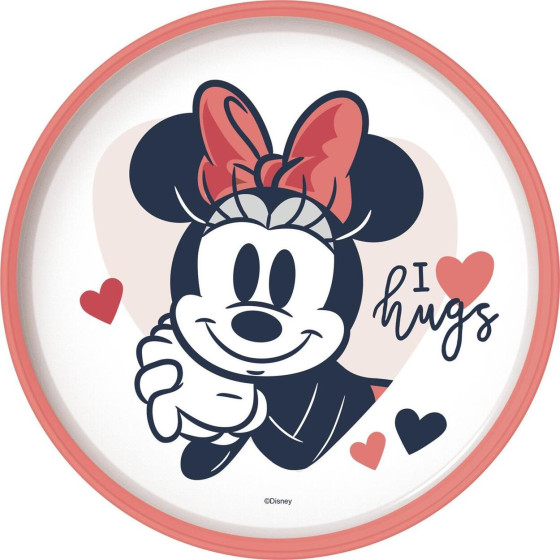 Stor: Minnie Mouse Heart Full Non Slip Bicolor Premium Plate (10793)