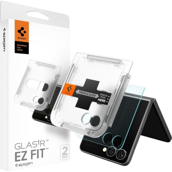 Spigen GLAS.Tr Ez Fit Hd 2-Pack - Tempered Glass For Samsung Galaxy Z Flip 7 - (AGL09585)