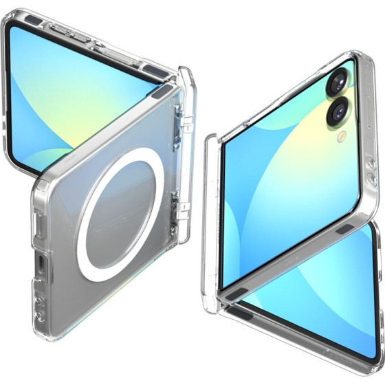 Spigen Ultra Hybrid Pro Mag Magsafe - Case For Samsung Galaxy Z Flip 7 (Clear/White) - (ACS09559)