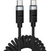 Hoco ������� �������� USB-C �� USB-C 60W Spring Braided Cable ����� 1.5m - (DU59 Bamboo)