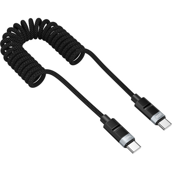 Hoco ������� �������� USB-C �� USB-C 60W Spring Braided Cable ����� 1.5m - (DU59 Bamboo)