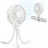 Techsuit - Baby Stroller Fan (VP1) - Portable, Four Speeds, 360� Flexible Tripod Clip, 4000mAh - White - (VP1;WHITE)