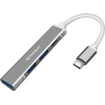 Techsuit - Docking Station Polarisbridge 4 In 1 (H18) - USB-C To 1x Usb 3.0, 2x Usb 2.0, 1x Type-C - Gray/White - (HUB003;H18)