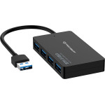 Techsuit - Docking Station Quantumnode 4 In 1 (H15) - Usb To 4x Usb 3.0, Abs - Black - (HUBUB002;H15)